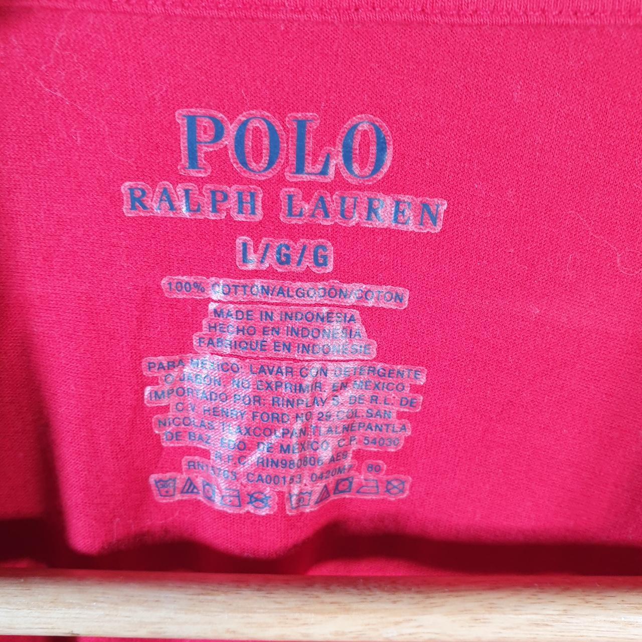 Vintage Ralph Lauren Polo T Shirt Mens Large Red Embroidered Classic Fit Pony C9055