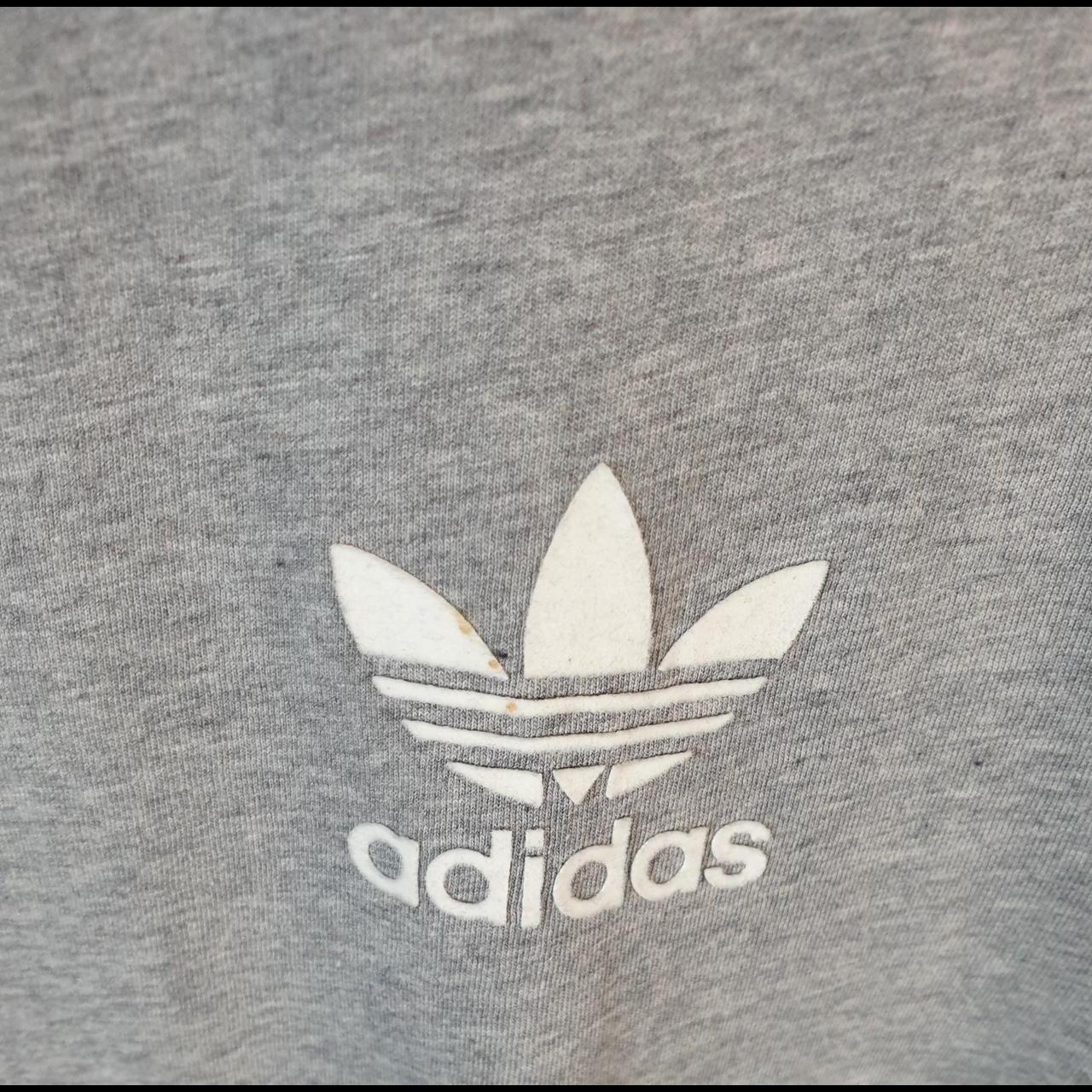 Vintage Adidas Embroidered Trefoil Retro T Shirt Womens UK18 Grey Logo Athletic
