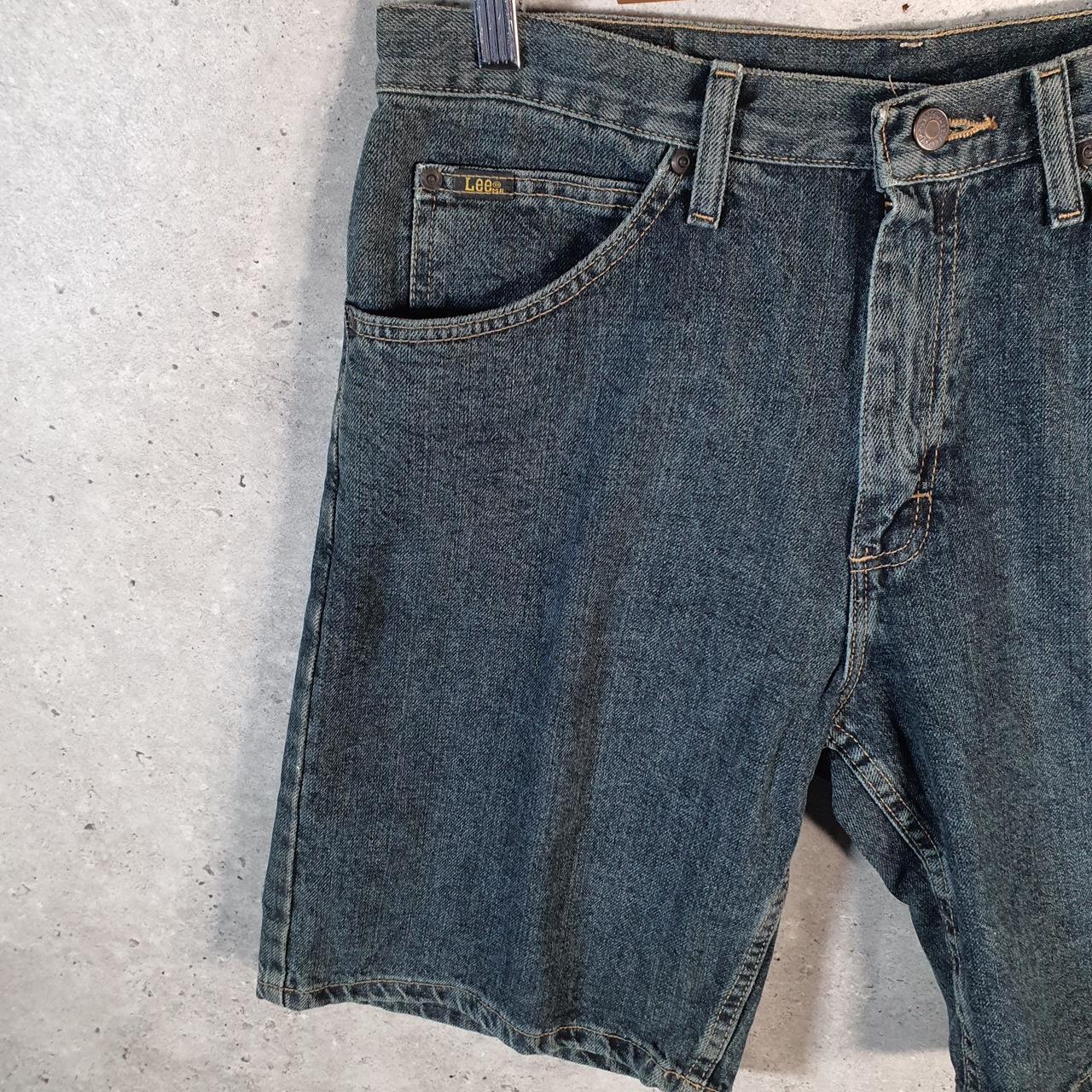 Vintage Lee Denim Shorts Jorts Cargo Men’s W33 Blue Baggy Cotton