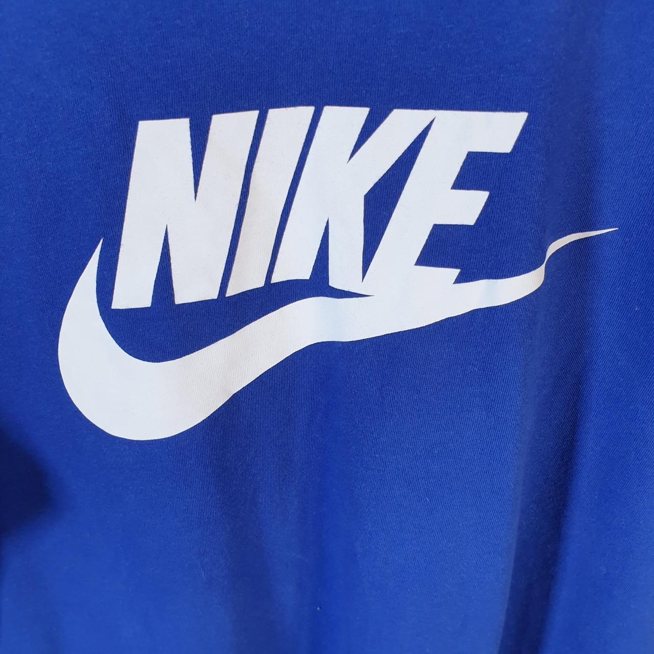 Vintage Nike Spellout Club Dri Fit T Shirt Men’s Large Blue Logo Swoosh Athletic