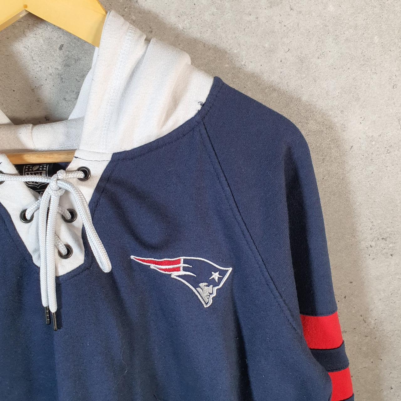 Vintage NFL New England Patriots Hoodie Womens Large Navy Blue USA Pro Sport
