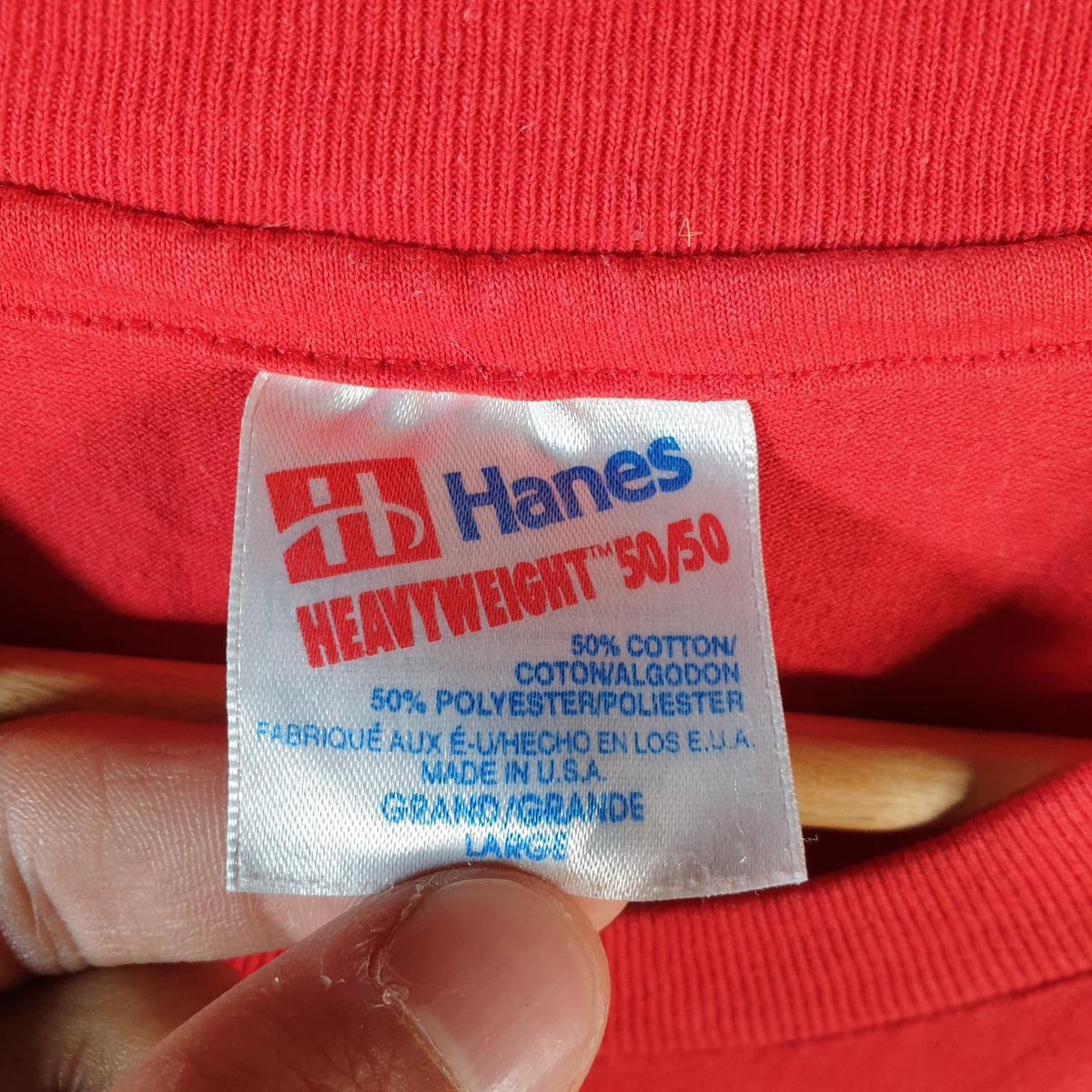 Vintage Hanes Kart Mania Roseburg 90s USA Single Stitch T Shirt Men’s Large Red C8121