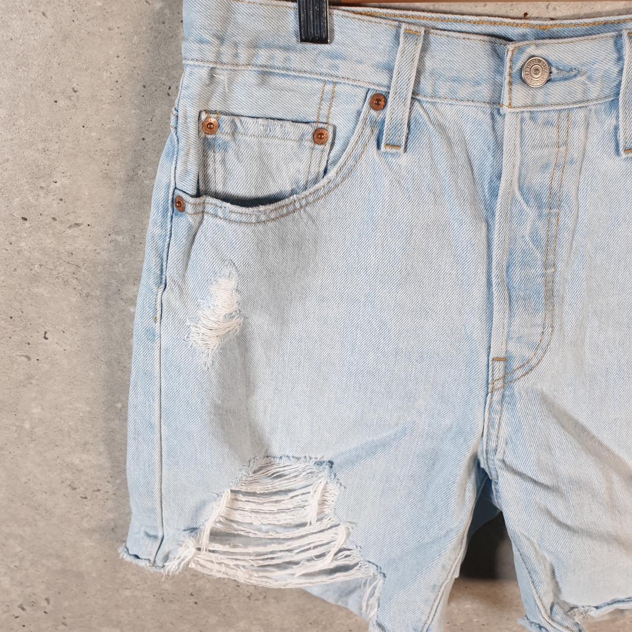 Vintage Levi’s 501 Cut Off Baggy Shorts Jorts Cargo Womens W29 Blue Relaxed Denim