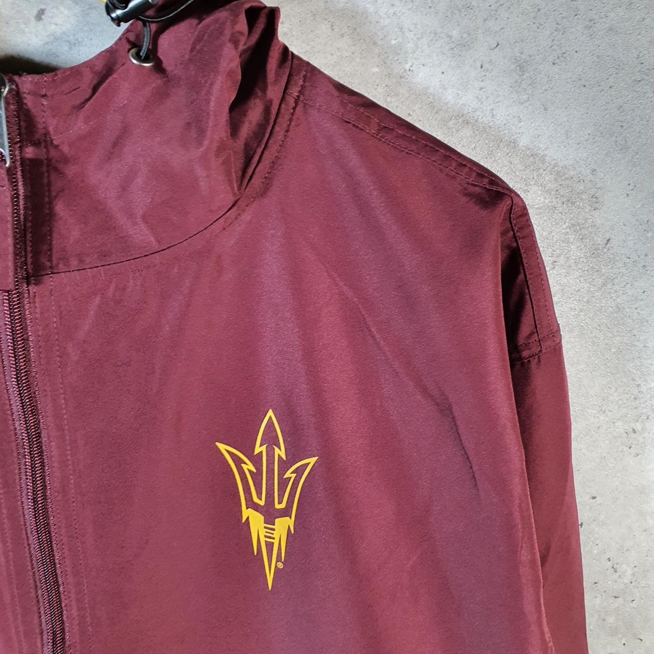 Vintage Champion Windbreaker Track Jacket Mens Medium Burgundy Logo 1/4 Zip Hoodie