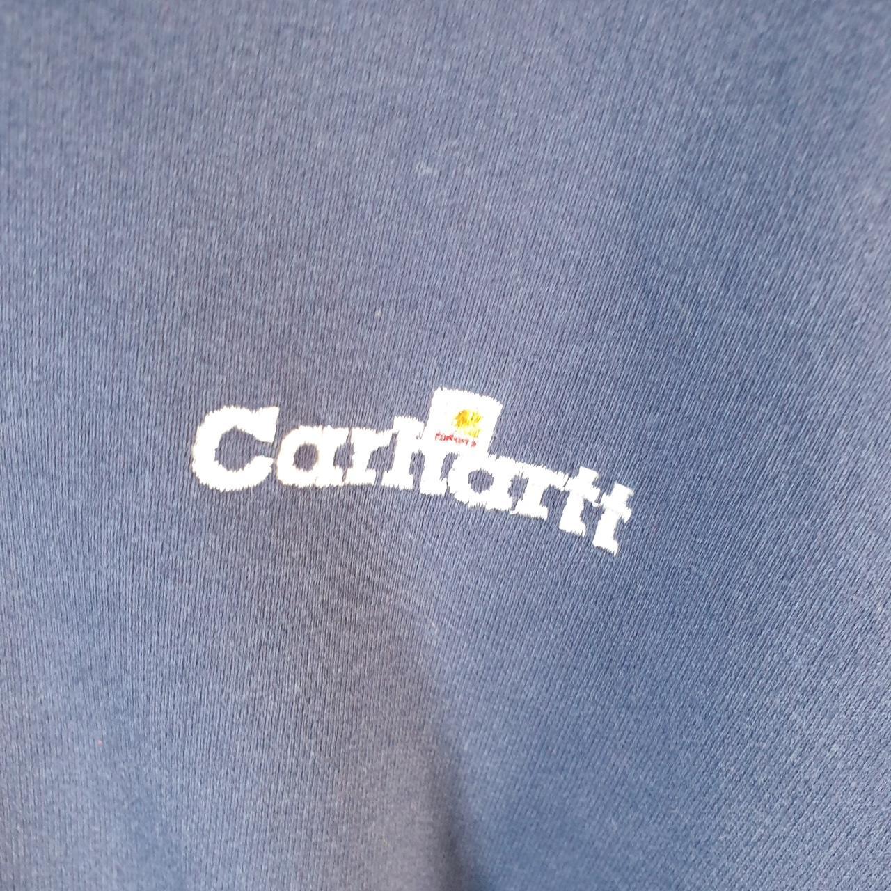 Vintage Carhartt Heavyweight Sweatshirt Men’s 2XL Navy Blue Pullover Blank USA Loose Fit