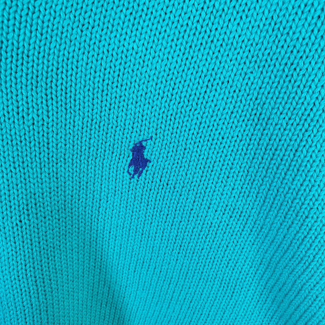 Vintage Ralph Lauren Polo Knit Sweatshirt Men’s Large Blue Cotton Pullover Pony