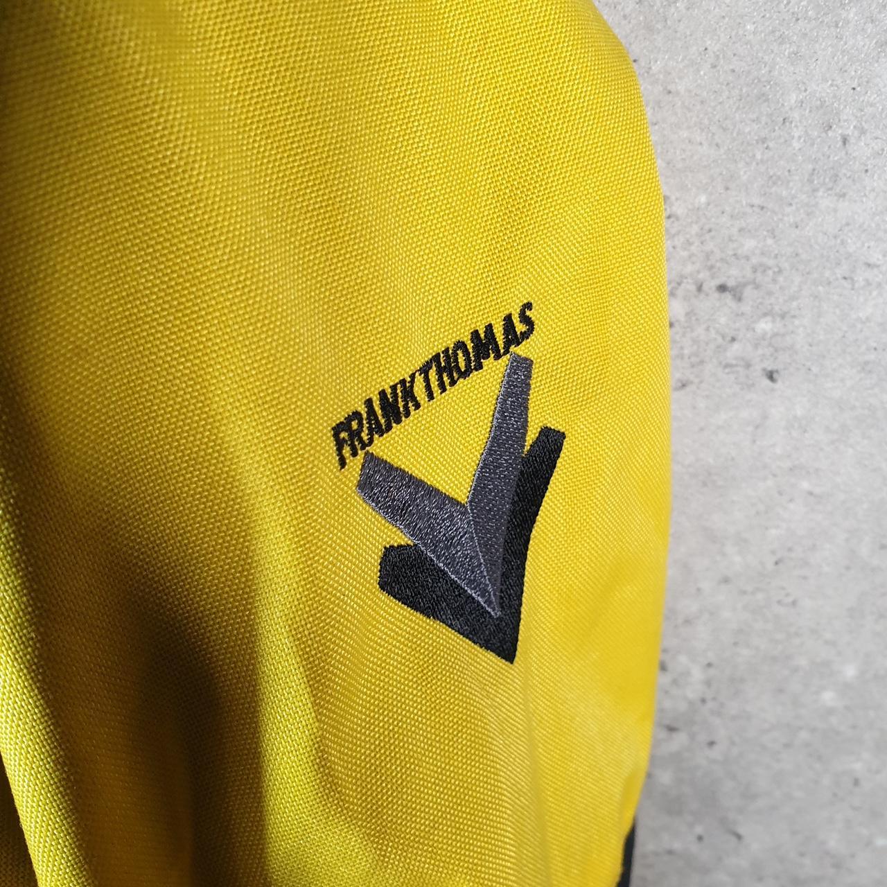 Vintage Frank Thomas Motorcycle Jacket Mens Small Yellow Armoured Padded Shoulder Elbows