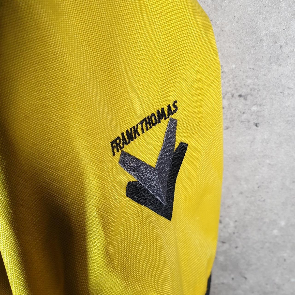 Vintage Frank Thomas Motorcycle Jacket Mens Small Yellow Armoured Padded Shoulder Elbows