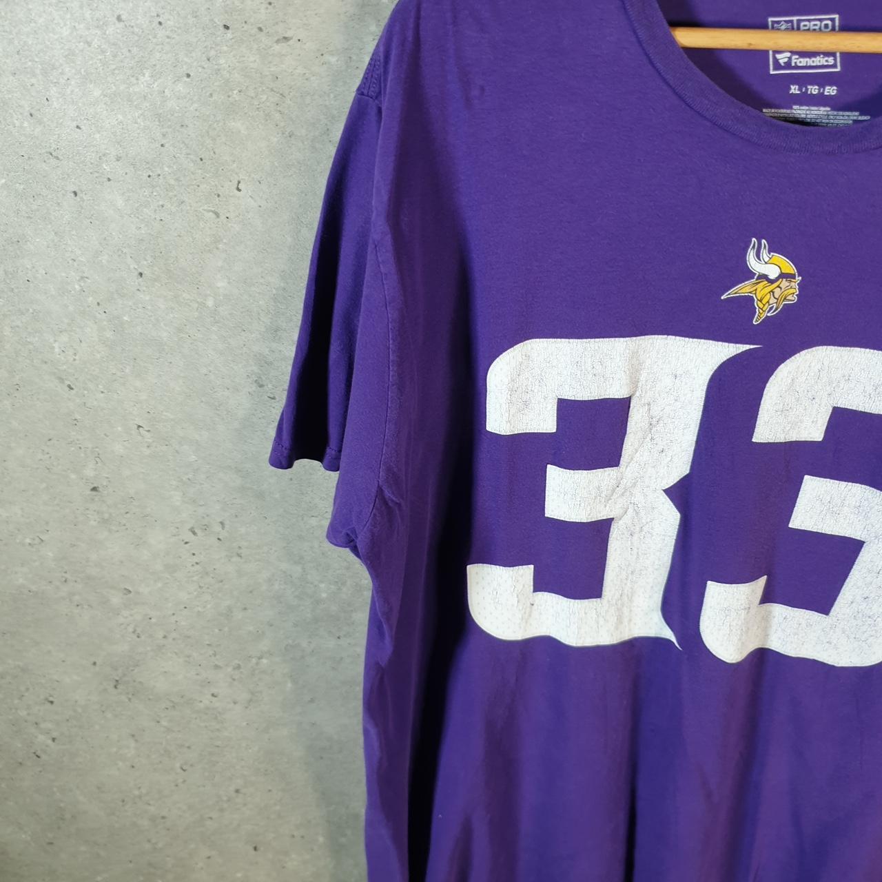Vintage NFL Minnesota Vikings T Shirt Mens XL Purple Cook 33 Logo Pro Sport
