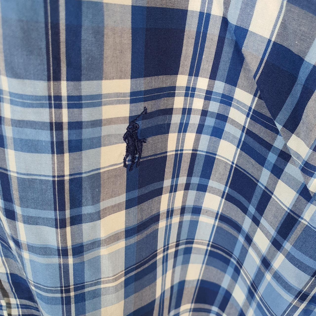Vintage Ralph Lauren Button Down Shirt Men’s Large Blue Short Sleeve Pony Cotton