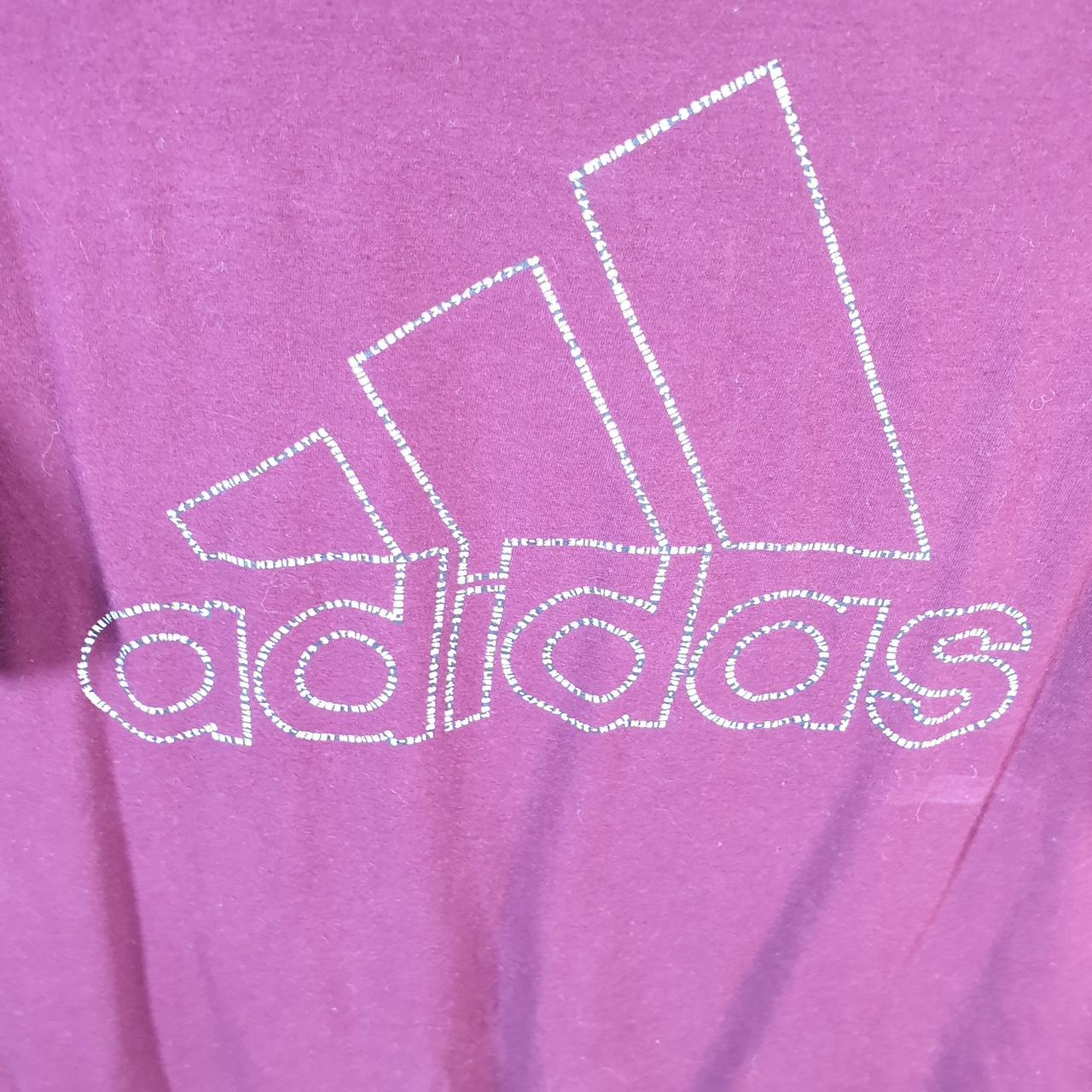 Vintage Adidas Amplifier T Shirt Men’s Medium Burgundy Red Three Stripes Logo Athletic