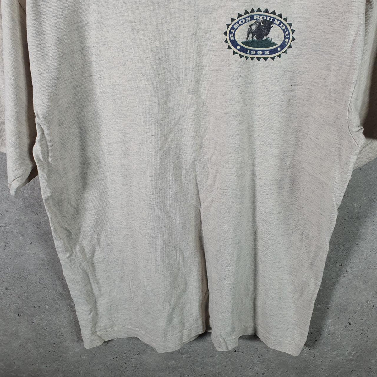 Vintage SDI Bison Round Up 1992 Antelope Island Single Stitch T Shirt Men’s Medium Beige