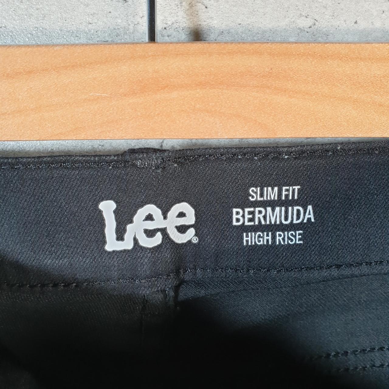 Vintage Lee Slim Shorts Jorts Cargo Womens W34 Black Relaxed Denim