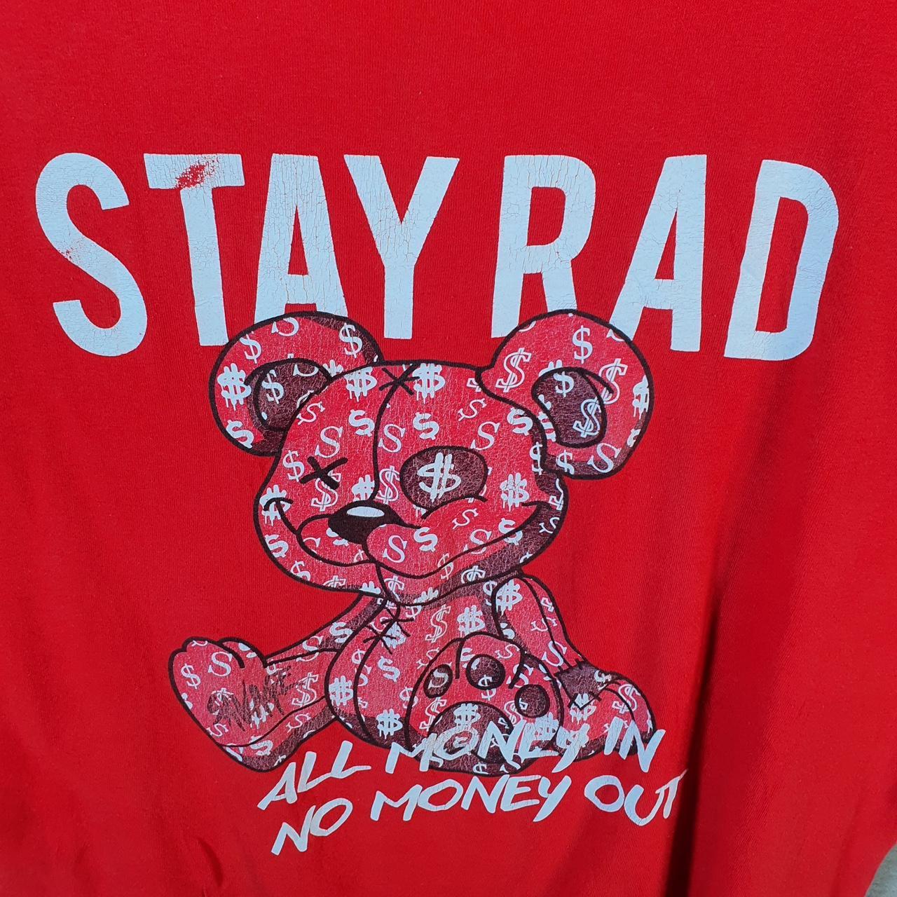 Vintage Stay Rad Money In Money Out 90s USA Single Stitch T Shirt Men’s XL Red