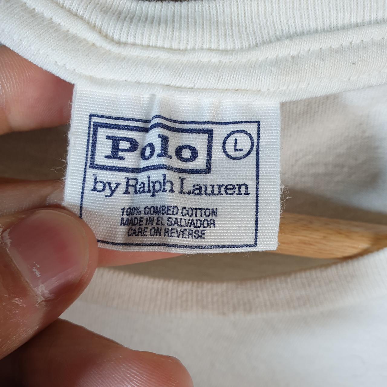 Vintage Ralph Lauren Polo Sport T Shirt Men’s Large White Classic Fit Embroidered Pony C9161