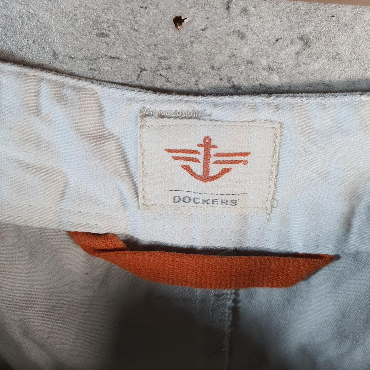 Vintage Dockers Chino Shorts Jorts Cargo Men’s W36 Beige Baggy Cotton A4405