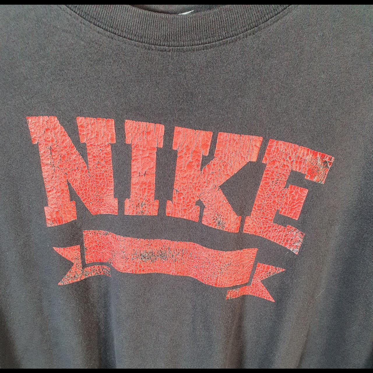 Vintage Nike Spellout T Shirt Men’s XL Black Logo Swoosh Athletic