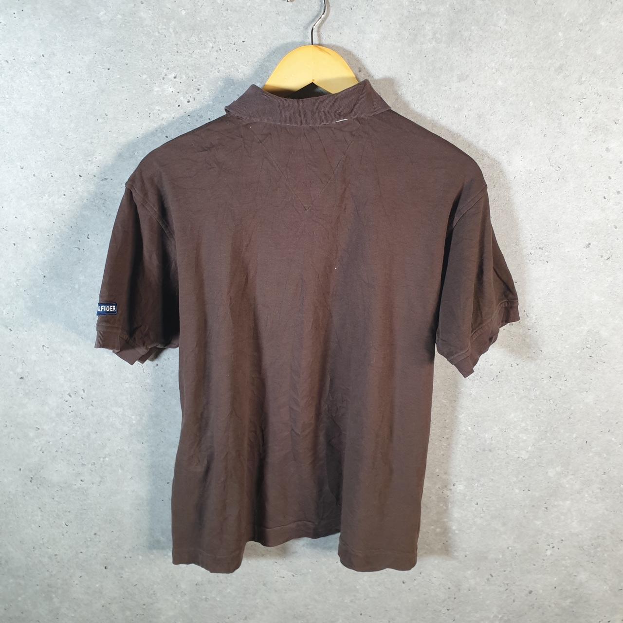 Vintage Tommy Hilfiger Polo Shirt Men’s XS Brown Custom Fit Embroidered Logo