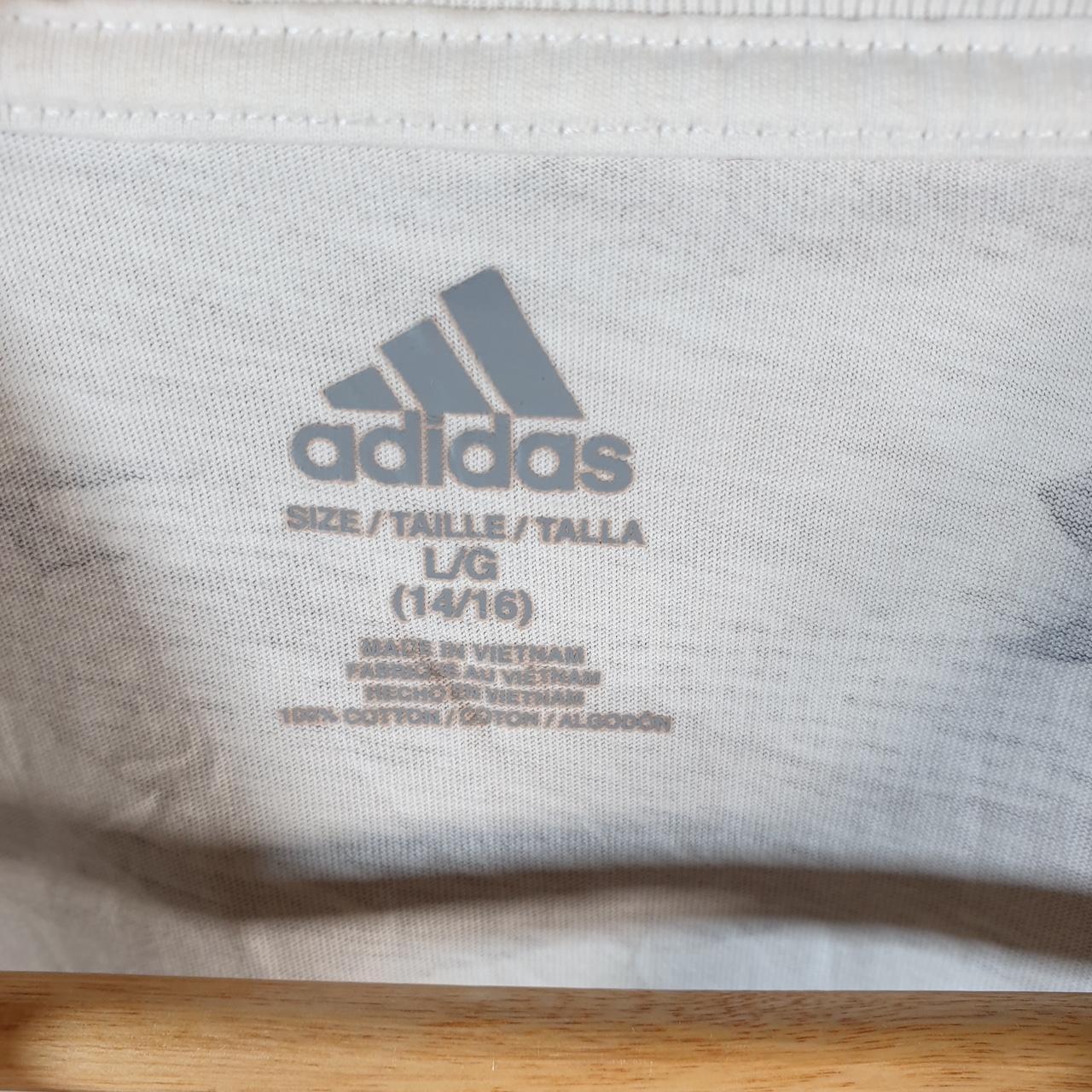 Vintage Adidas T Shirt Shirt Womens Large Camo Grey Three Stripes Logo Athletic C9893