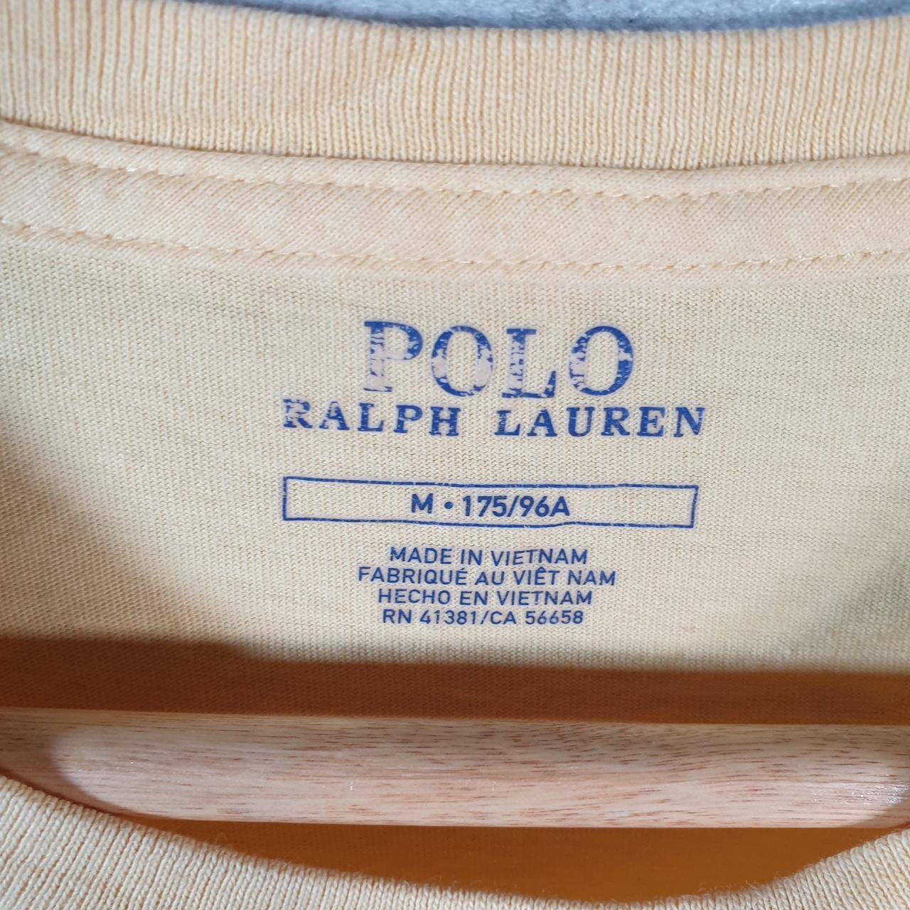 Vintage Ralph Lauren Polo T Shirt Men’s Medium yellow Embroidered Classic Fit Pony C9056