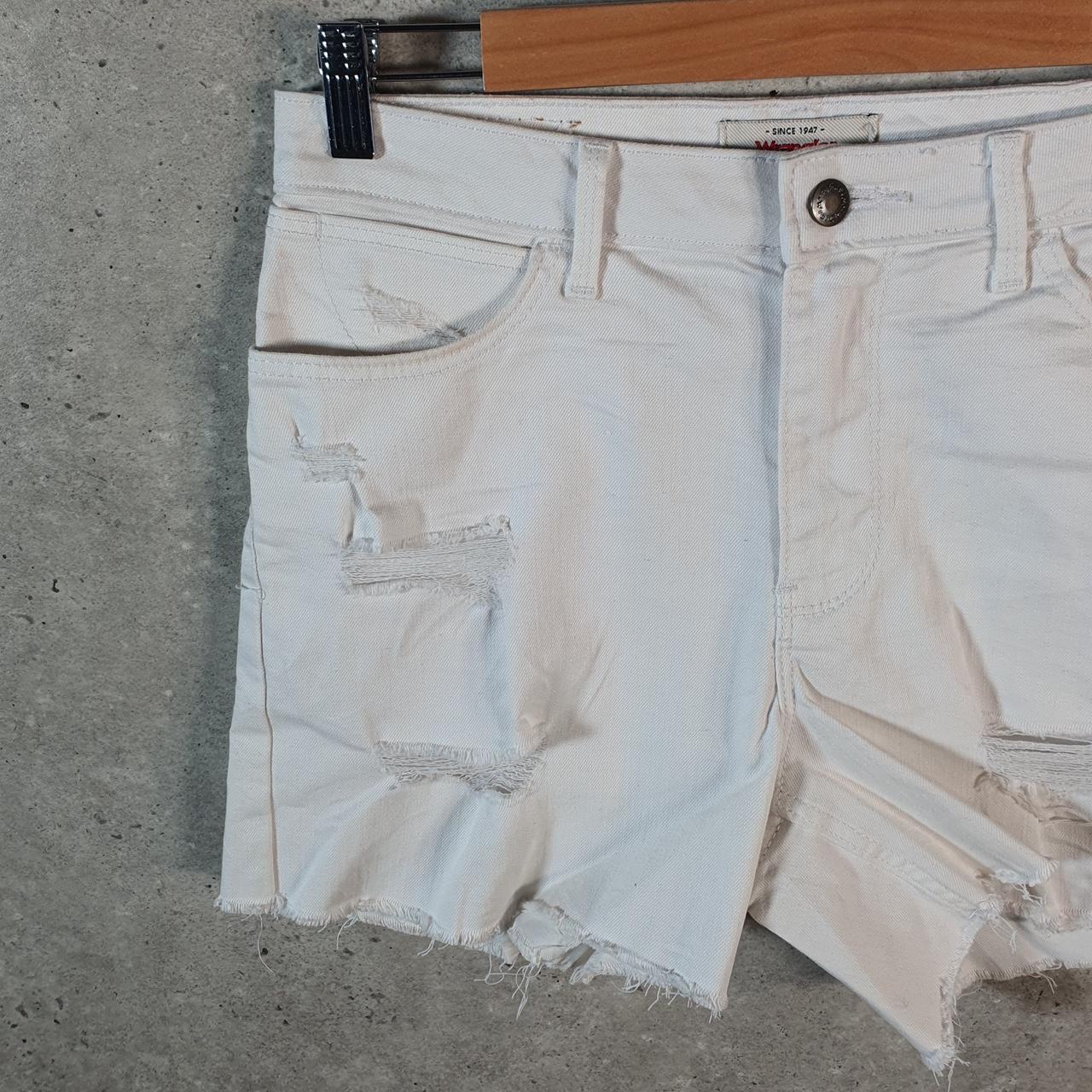 Vintage Wrangler Cut Short Baggy Shorts Jorts Cargo Womens W30 White Relaxed Denim A4521