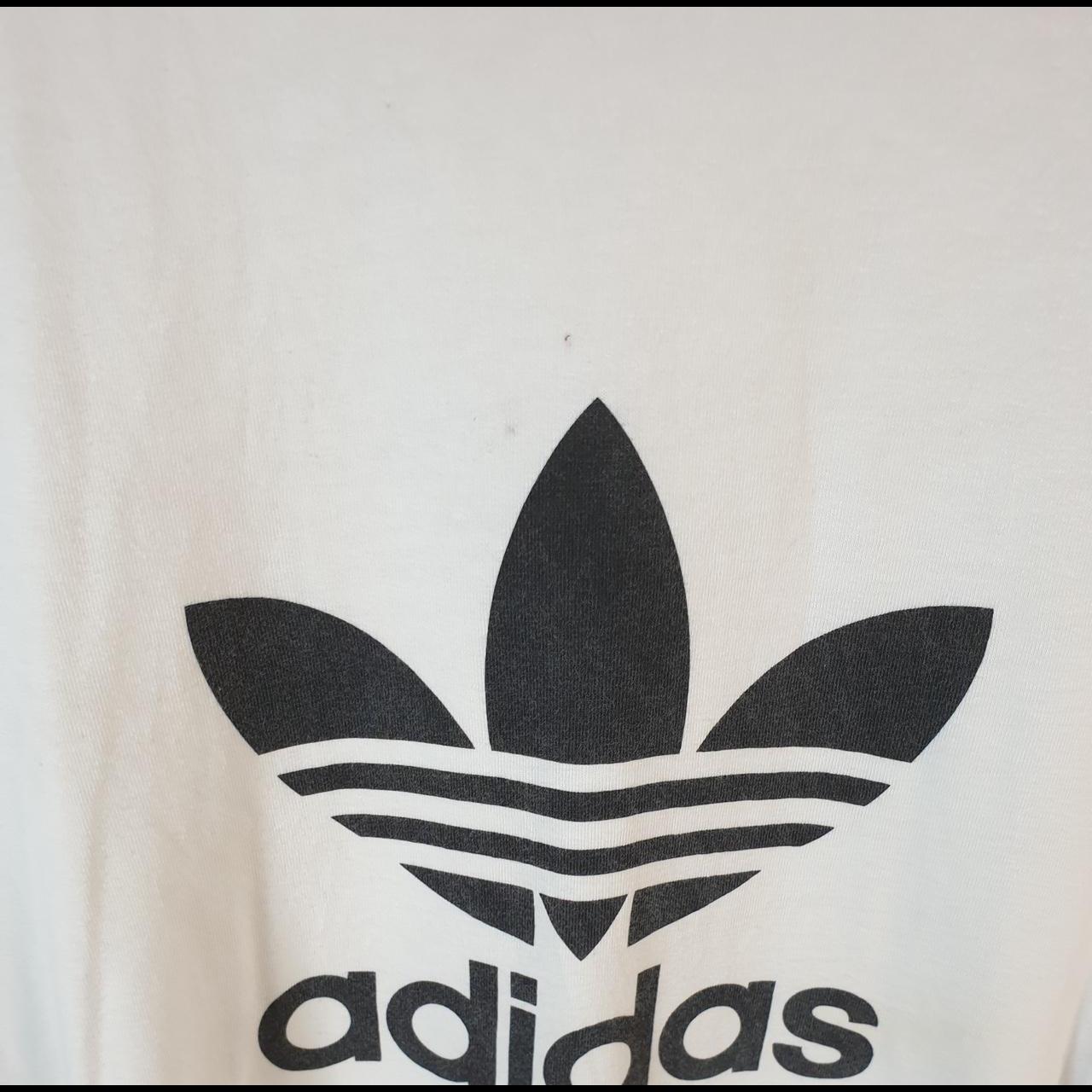 Vintage Adidas T Shirt Men’s XL White Three Stripes Logo Athletic