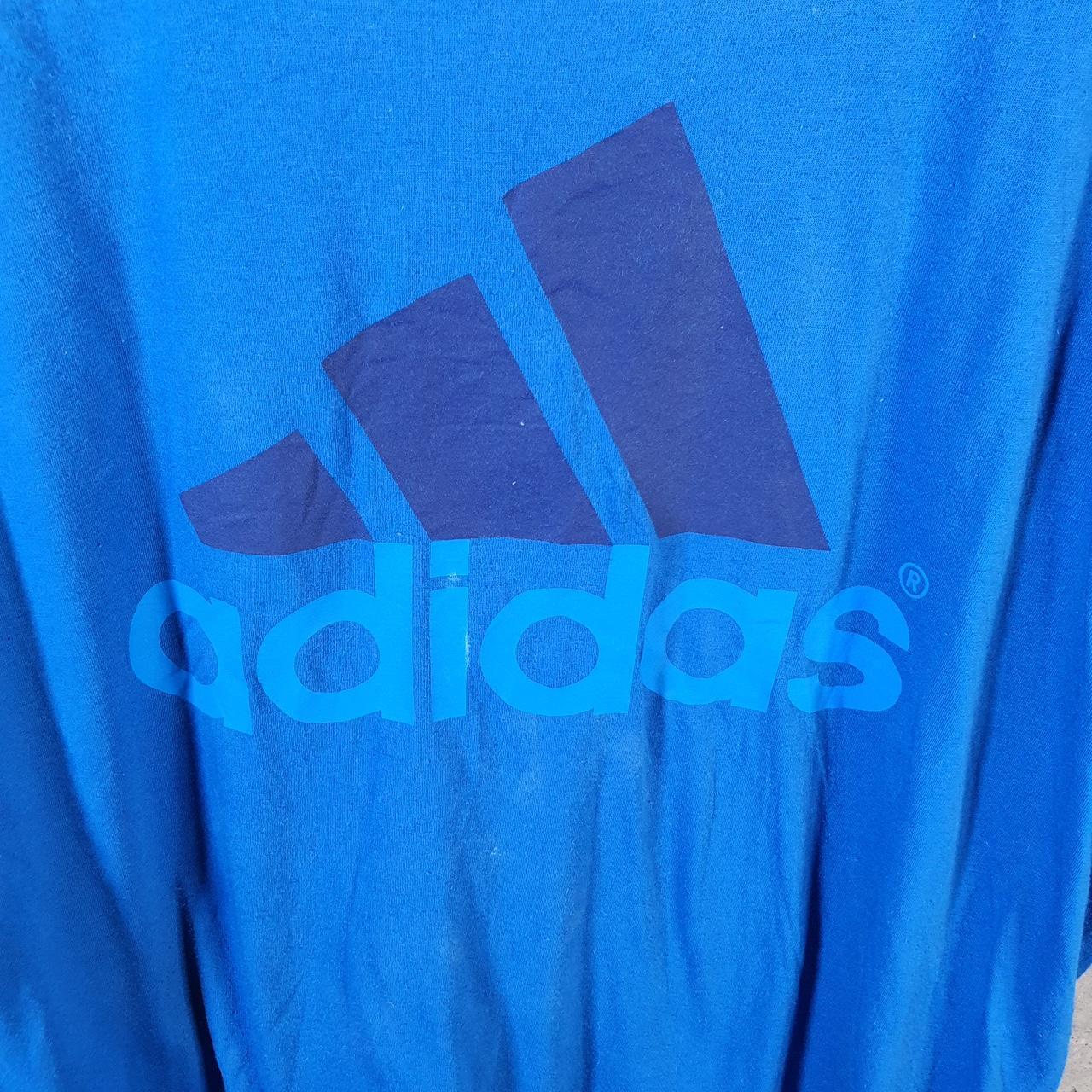 Vintage Adidas Feelgood Climalite T Shirt Men’s Large Blue Three Stripes Logo Athletic