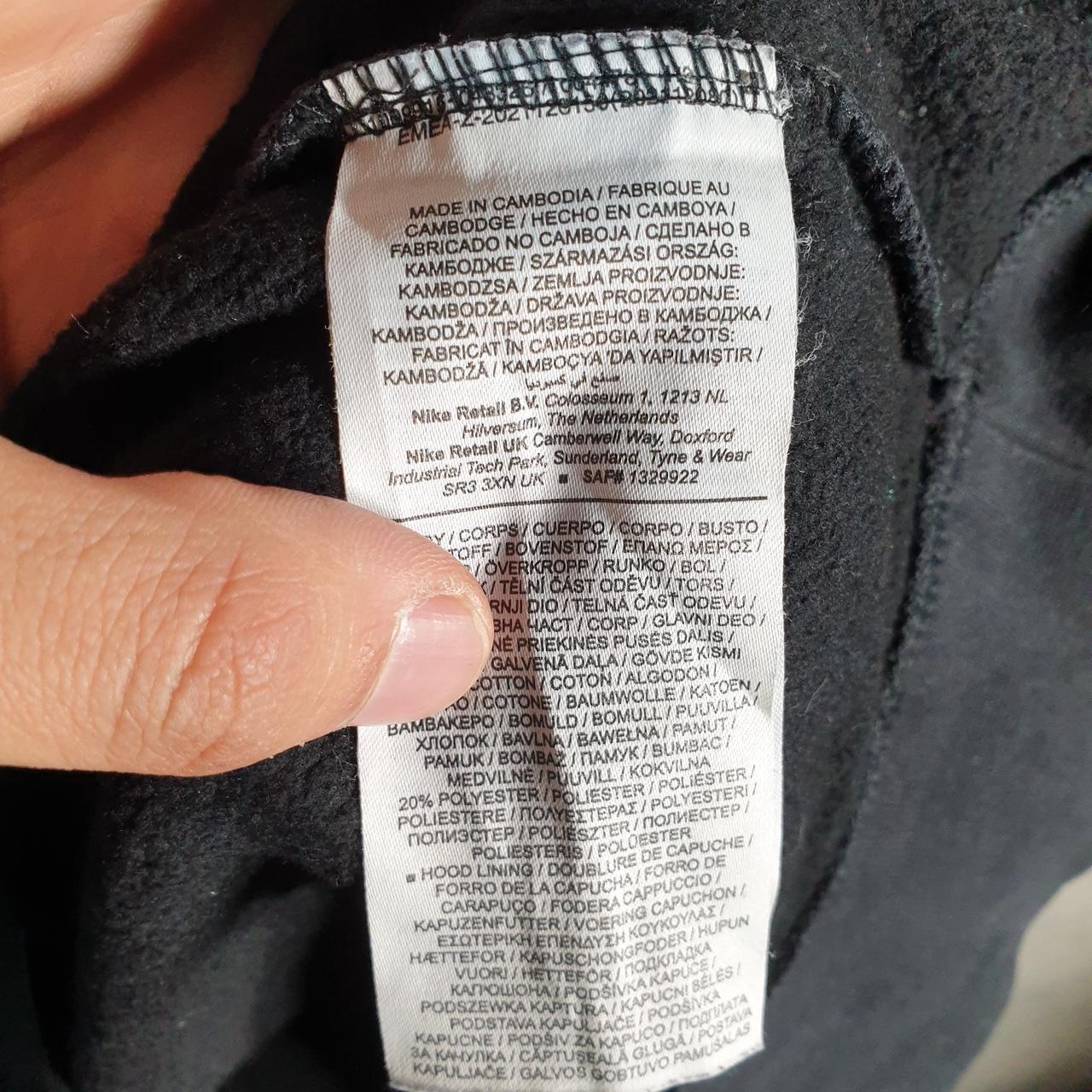 Vintage Nike Club Hoodie Womens Medium Black Centre Swoosh Y2K Pullover Logo