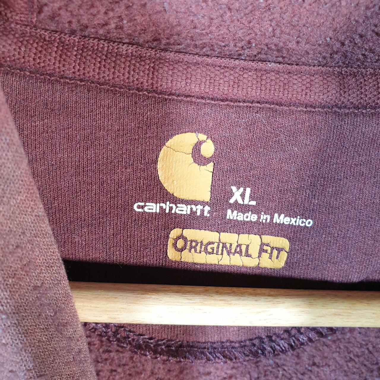 Vintage Carhartt Hoodie Mens XL Burgundy Pullover Blank USA Original Fit