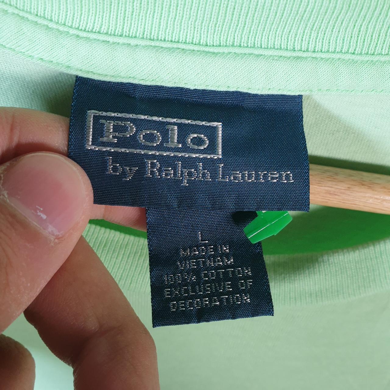 Vintage Ralph Lauren Polo T Shirt Mens Large Green Embroidered Classic Fit Pony C9052