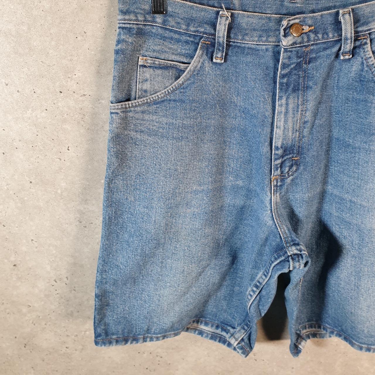 Vintage Wrangler Denim Shorts Jorts Cargo Men’s W32 Blue Baggy Cotton