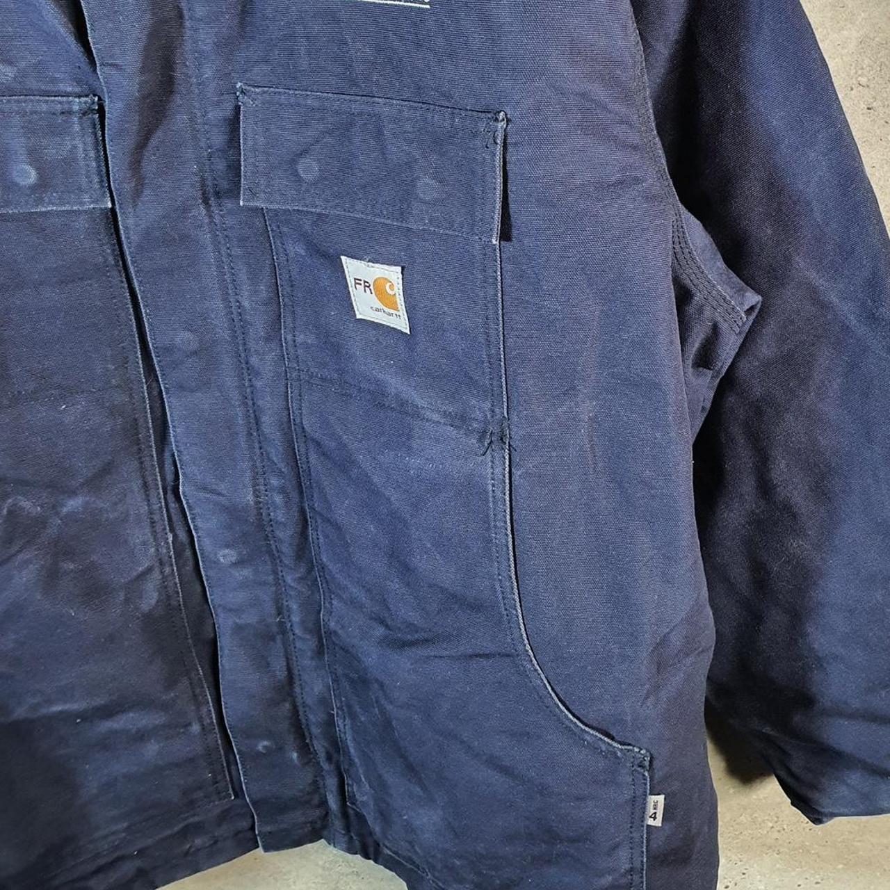 Vintage Carhartt FR Work Duck Lined Jacket Men’s 3XL Blue Workwear Canvas USA G2105