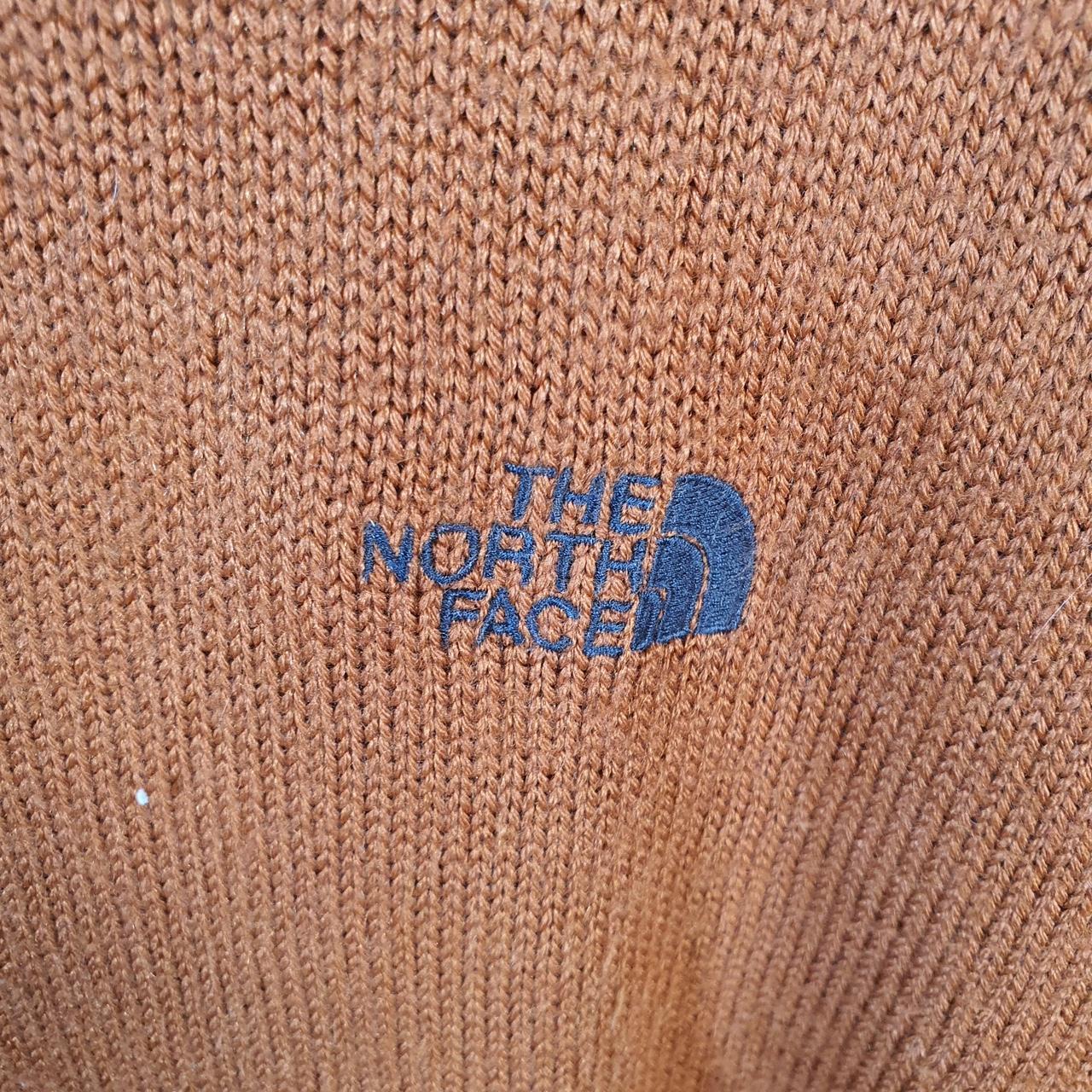 Vintage The North Face TNF Teddy Fleece Sweatshirt Mens Medium Orange Logo Winter