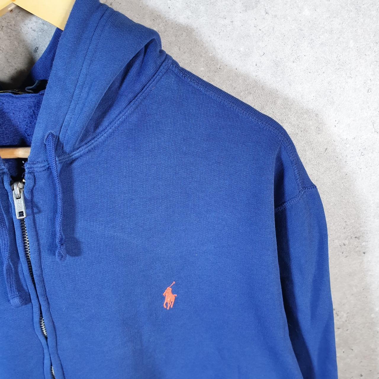 Vintage Ralph Lauren Polo Heavyweight Hoodie Men’s Large Blue Cotton Full Zip Pony