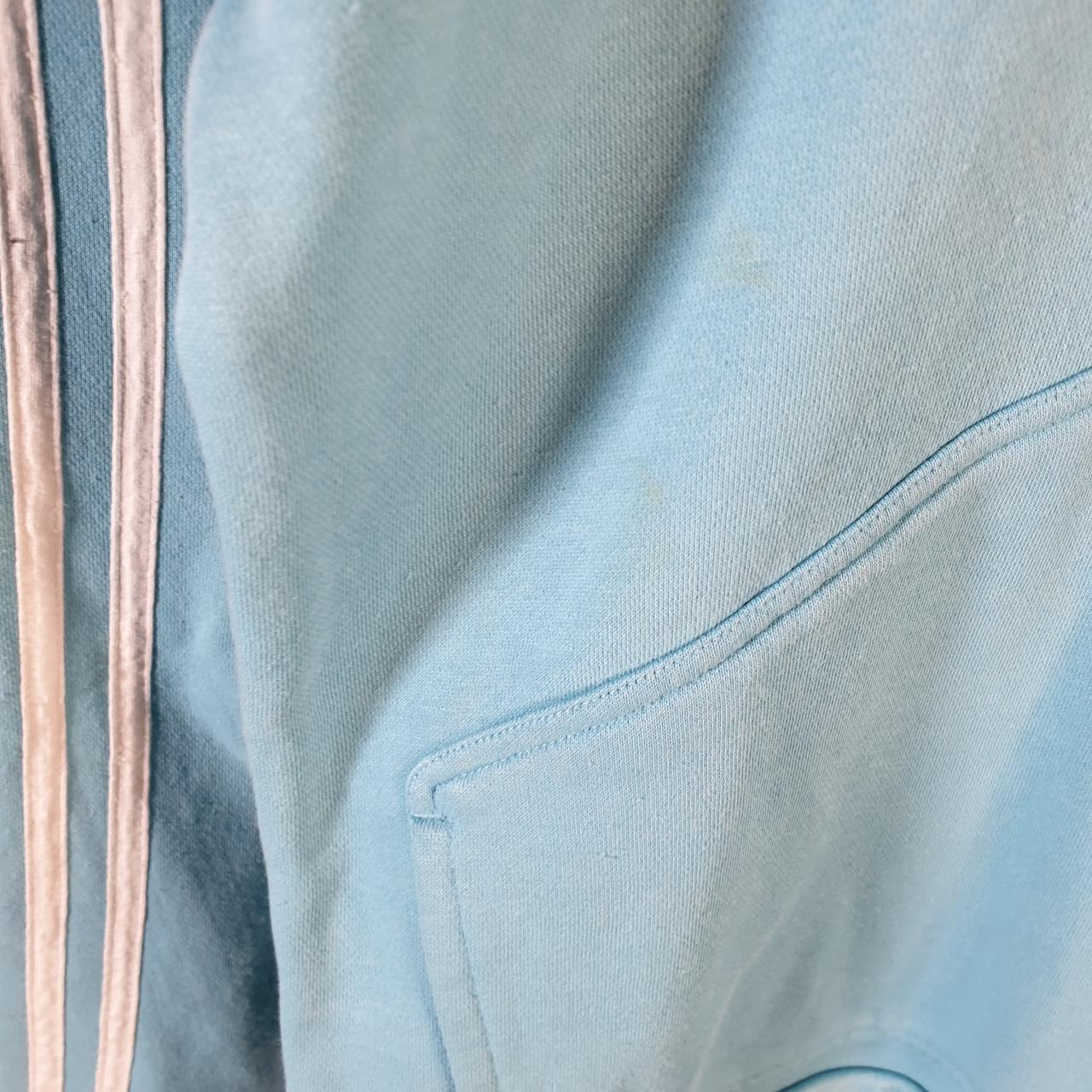 Vintage Adidas Hoodie Womens Medium Blue Spellout Logo Pullover