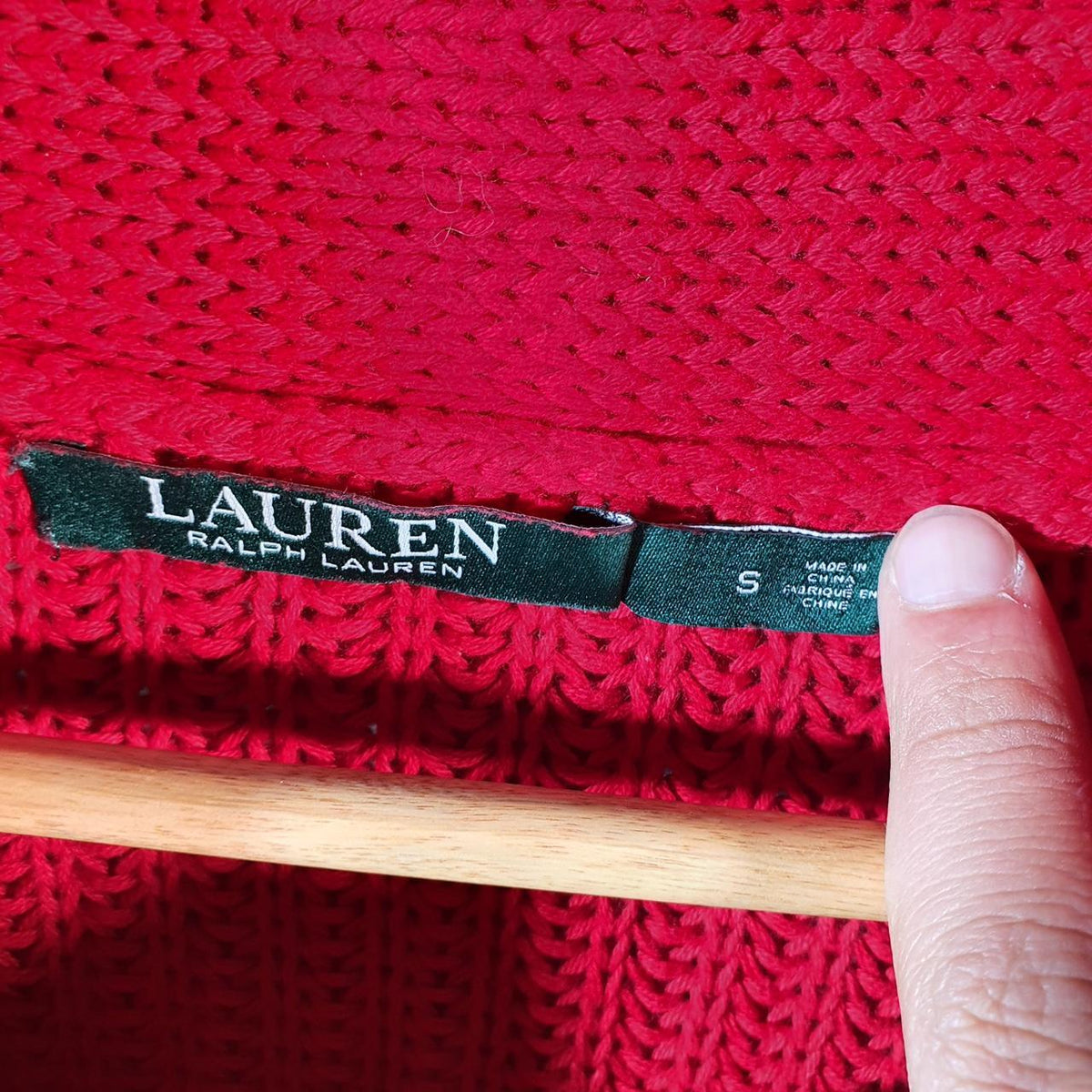 Vintage Ralph Lauren Polo Knit Sweater Womens Small Red Cotton Pullover