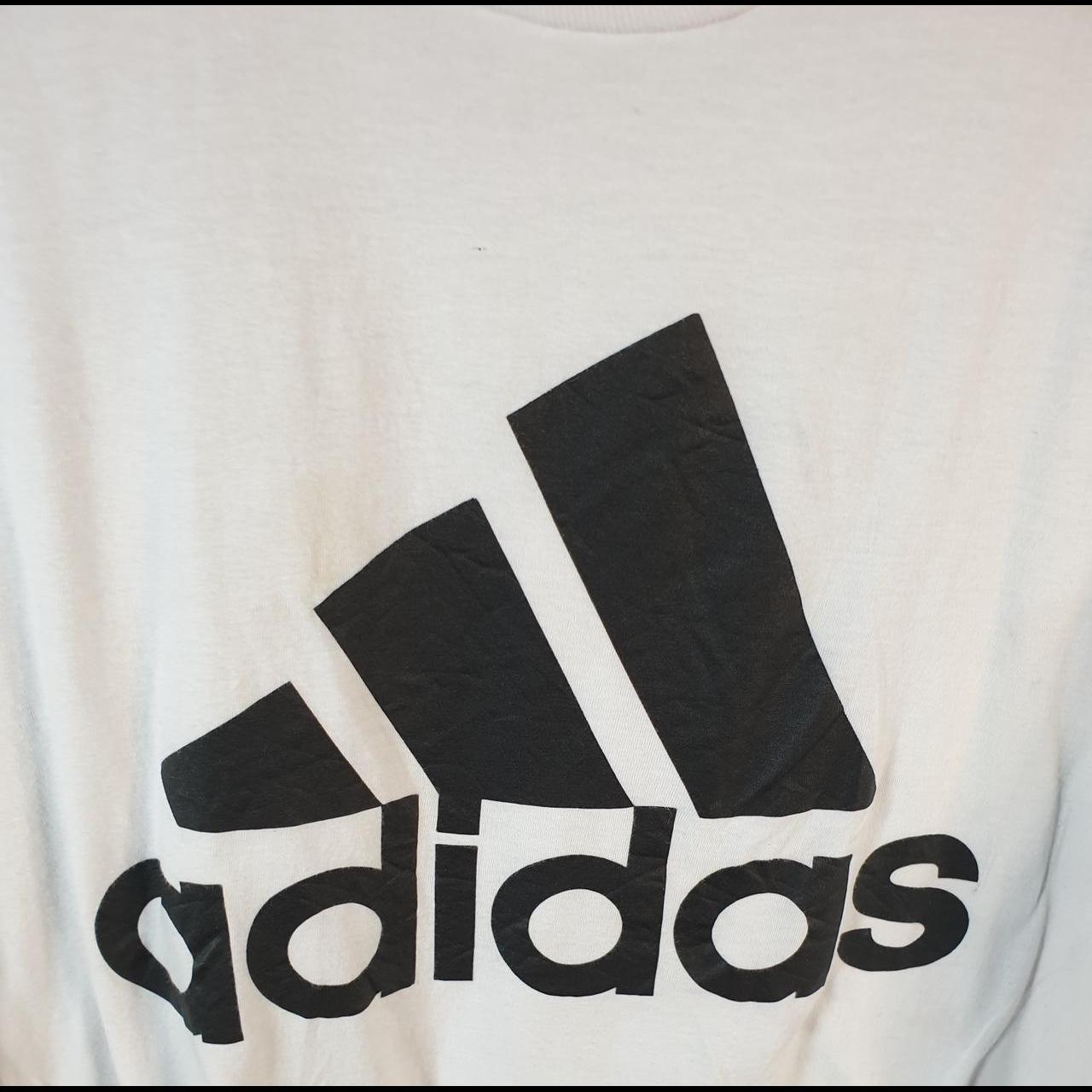 Vintage Adidas Amplifier Tee T Shirt Mens XL White Three Stripes Logo Athletic
