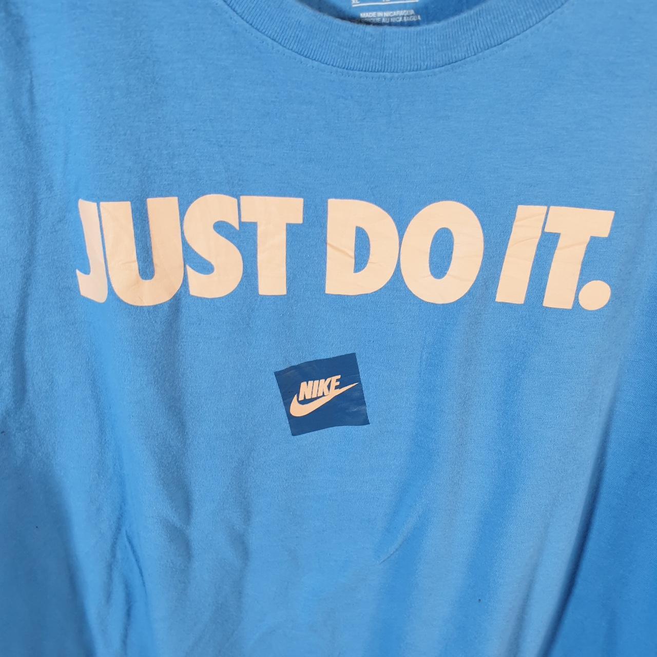 Vintage Nike Just Do It T Shirt Men’s XL Blue Swoosh Logo Athletic