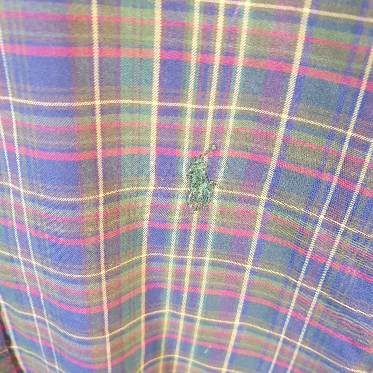 Vintage Ralph Lauren Button Down Shirt Men’s XL Burgundy Checkered Cotton Pony