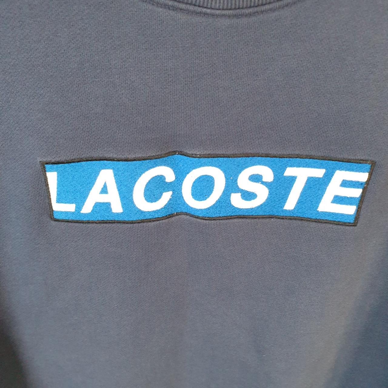 Vintage Lacoste Sweatshirt Men’s Large Navy Blue Pullover Logo Y2K Jumper Logo