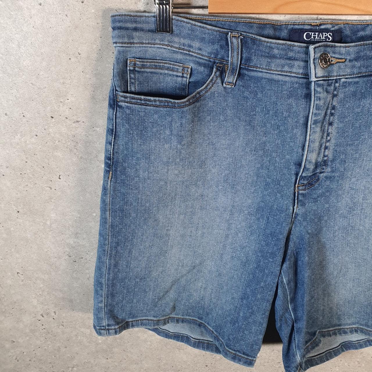 Vintage Chaps Ralph Lauren Baggy Shorts Jorts Cargo Womens W34 Blue Denim Relaxed Cargo