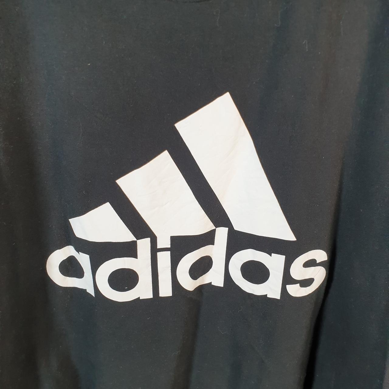 Vintage Adidas Amplifier T Shirt Men’s XL Black Three Stripes Logo Athletic