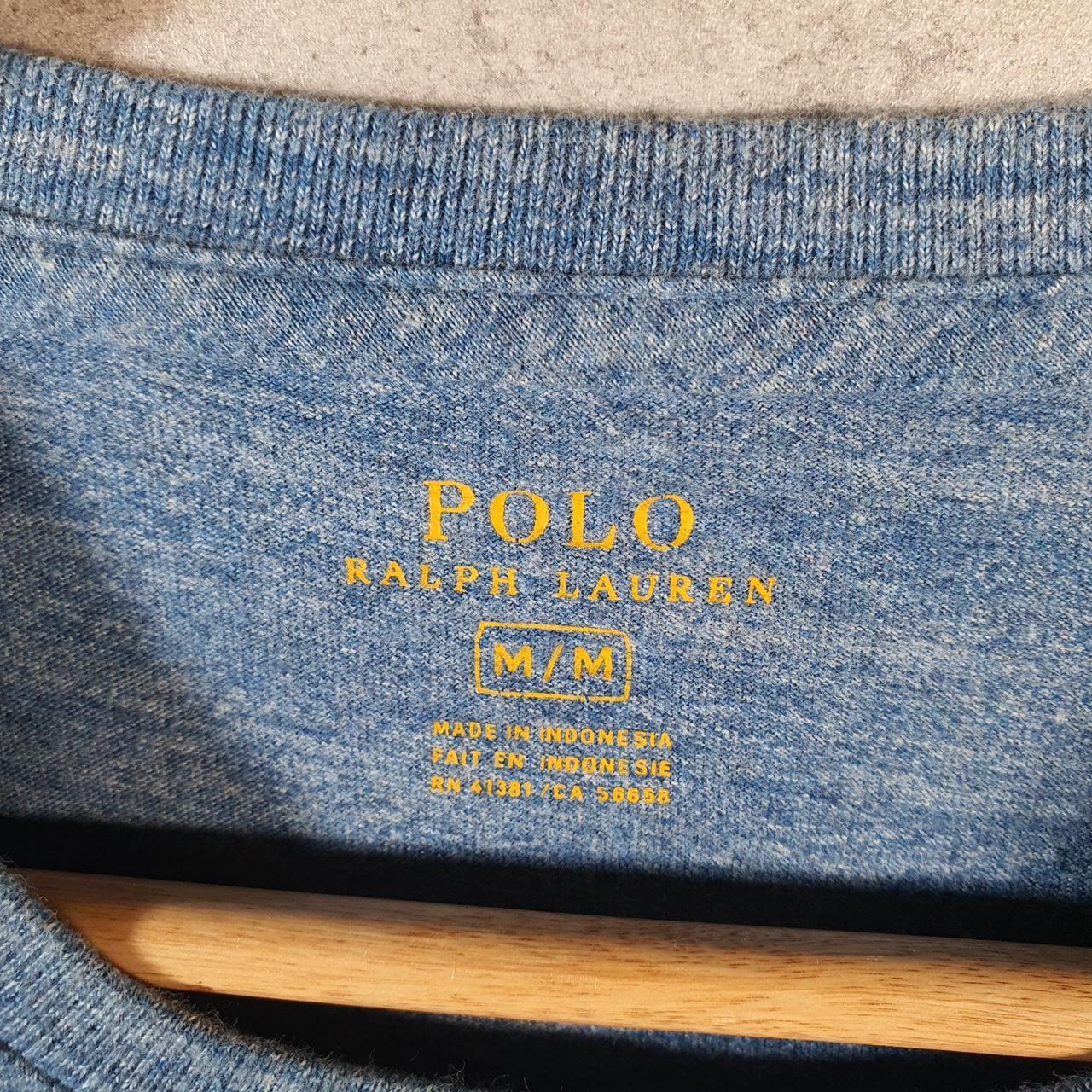 Vintage Ralph Lauren Polo T Shirt Men’s Medium Blue Embroidered Classic Fit Pony C9074