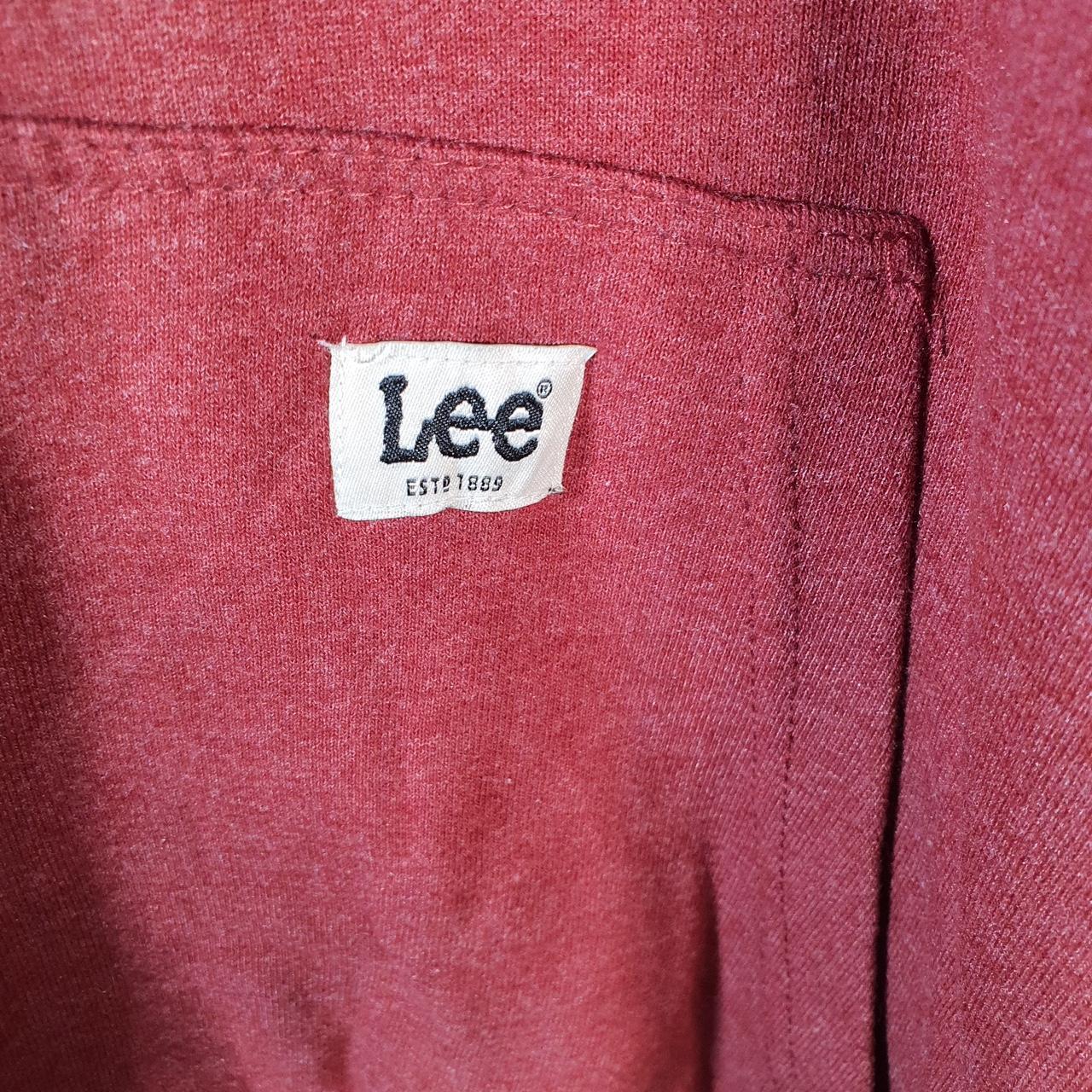Vintage Lee Hoodie Men’s Large Burgundy Pullover