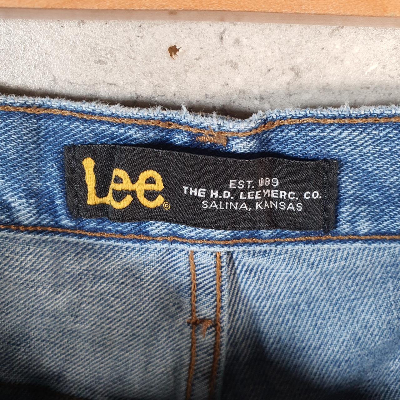 Vintage Lee Baggy Shorts Jorts Cargo Womens W34 Blue Denim Relaxed Cargo