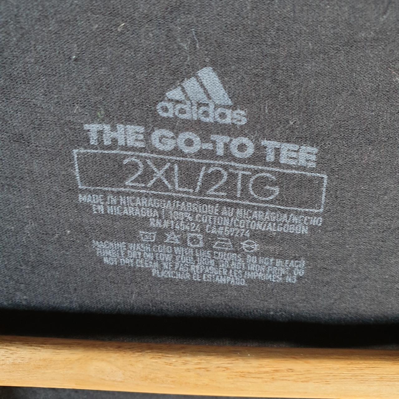 Vintage Adidas Go To Tee T Shirt Men’s 2XL Black Three Stripes Logo Athletic