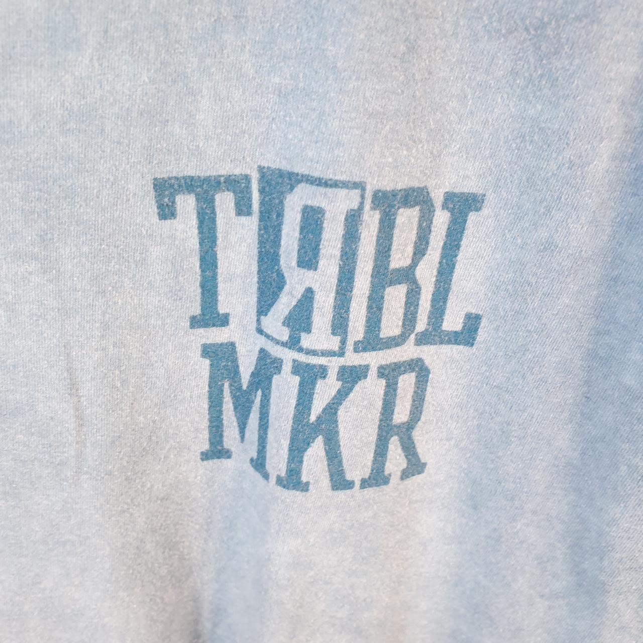 Vintage Disney Land Trouble Maker T Shirt Men’s XL Blue Logo Graphic Cartoon