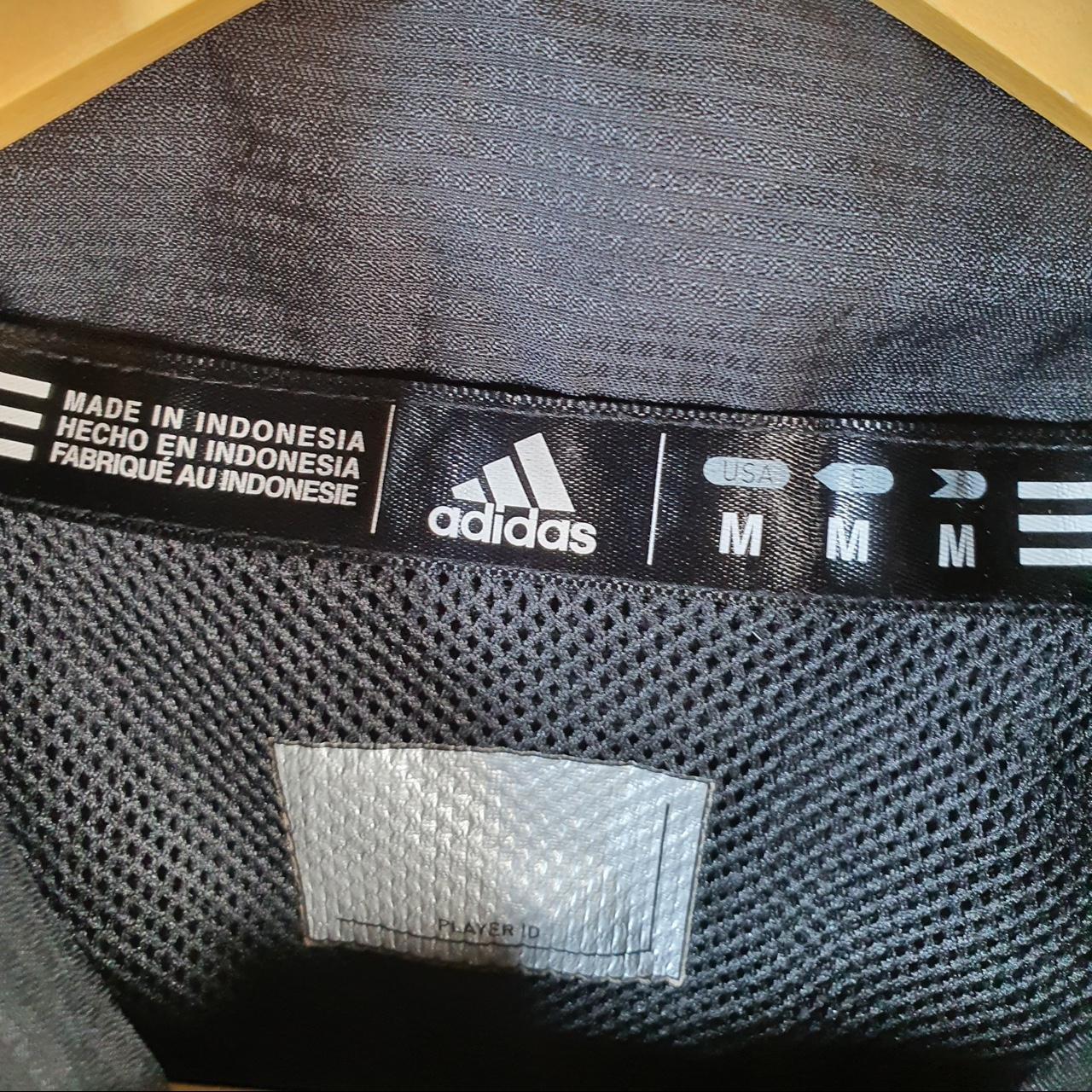 Vintage Adidas Windbreaker Track Jacket Mens Medium Black USA Three Stripes Full Zip