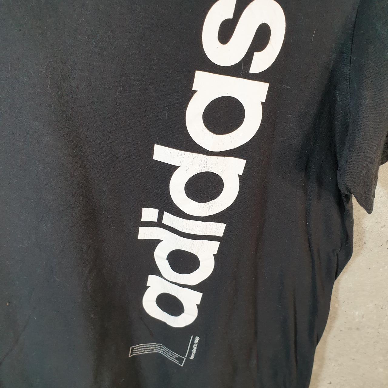 Vintage Adidas Amplifier T Shirt Men’s Small Black Three Stripes Logo Athletic