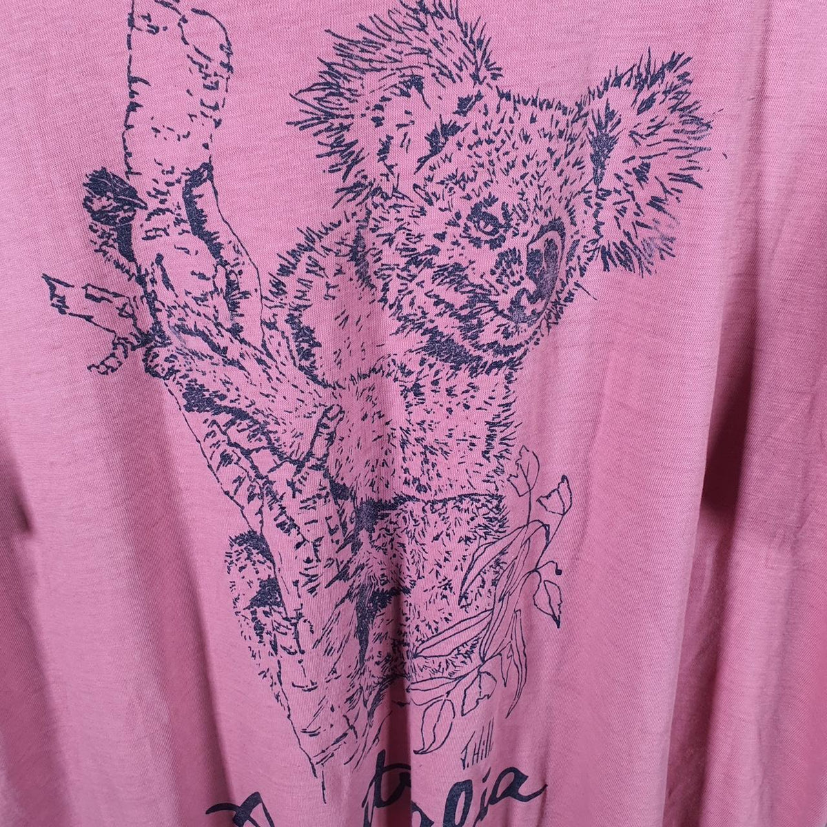 Vintage Pacific Australia Koala Bear 90s USA Single Stitch T Shirt Men’s XL Pink
